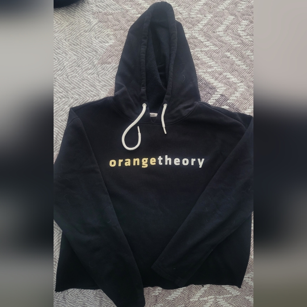 Orangetheory Black Pullover Hoodie With Gold And Silver Logo